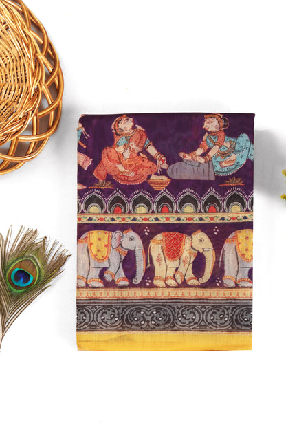 Krishna Darbar Chanderi Saree - Yuvani