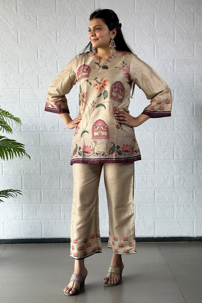 Lotus Pichwai Coord Set - Yuvani
