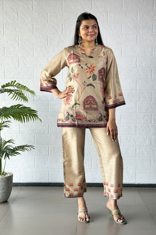 Lotus Pichwai Coord Set - Yuvani