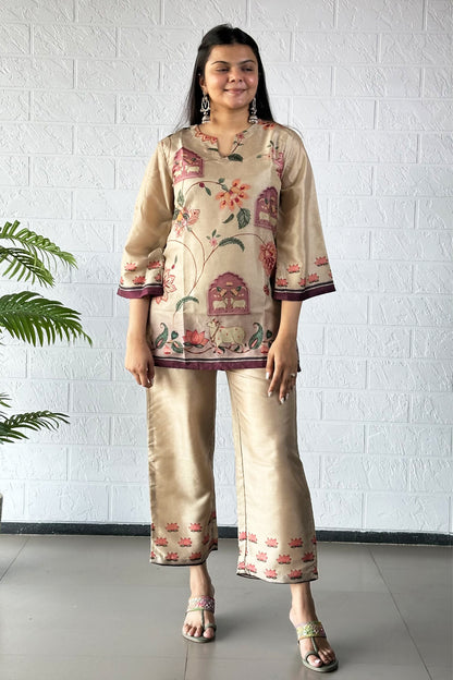 Lotus Pichwai Coord Set - Yuvani