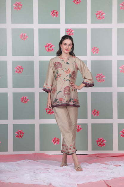 Lotus Pichwai Coord Set - Yuvani
