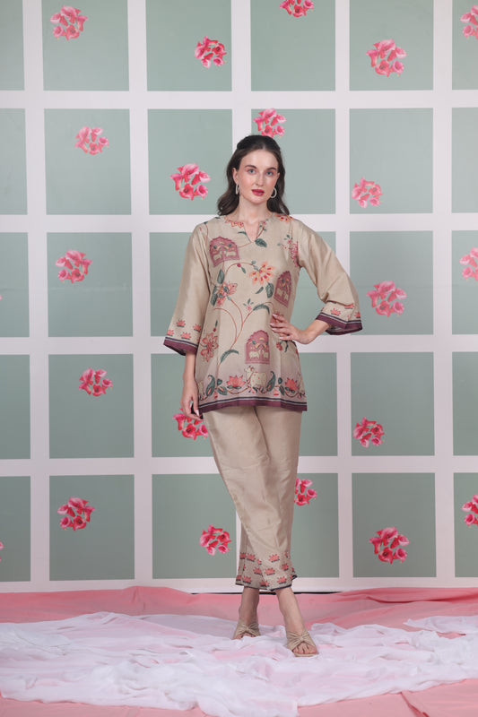 Lotus Pichwai Coord Set - Yuvani