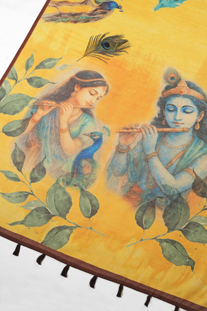 Mor Bansi Yellow Printed Saree - Yuvani