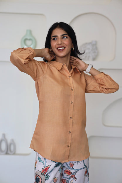 Mustard Contrast Printed Co-Ord Set - Yuvani
