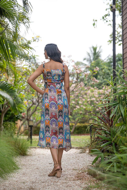 Mystical Mughal Cocktail Muticoloured Dress - Yuvani