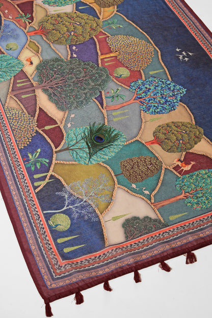 Navrang Vanam Chanderi Saree - Yuvani