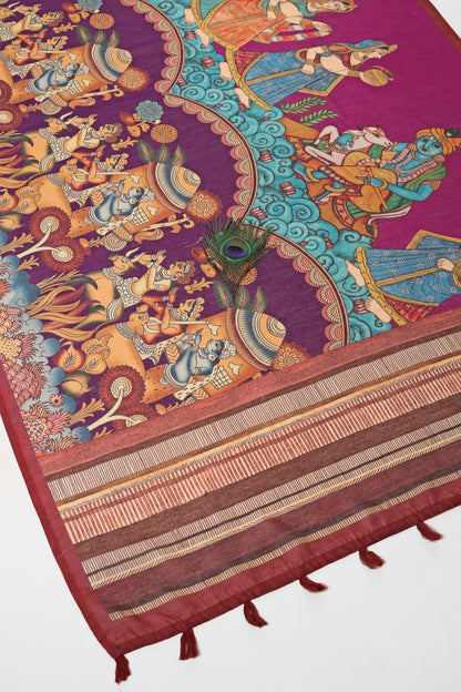 Neel Nartan Chanderi Saree - Yuvani