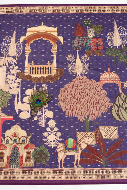 Neelambar Mahal Chanderi Saree - Yuvani