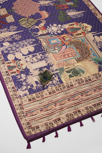 Neelambar Mahal Chanderi Saree - Yuvani