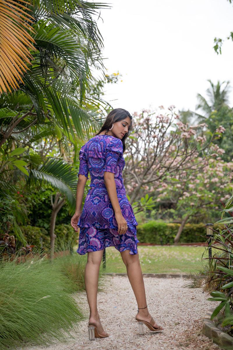 strapless open back dress Shop the Stylish Neon Nova Short Purple Dress