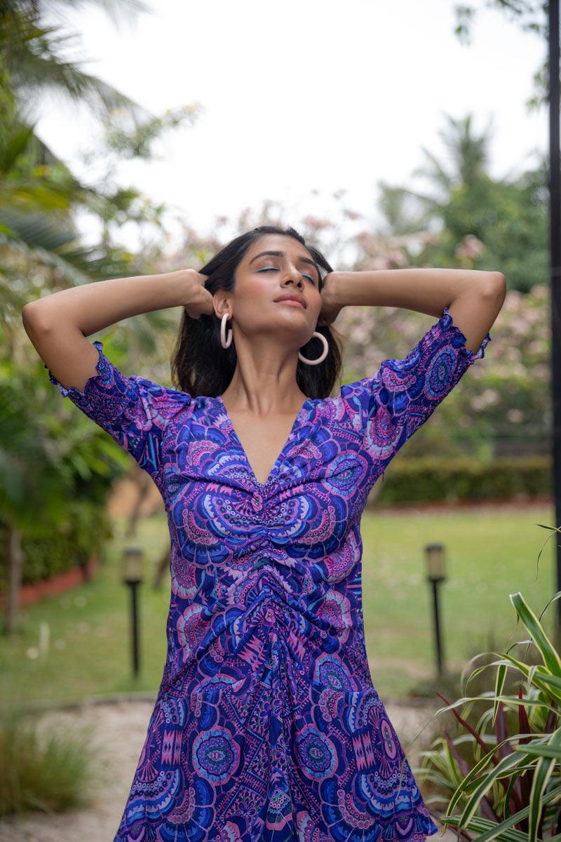 Shop the Stylish Neon Nova Short Purple Dress