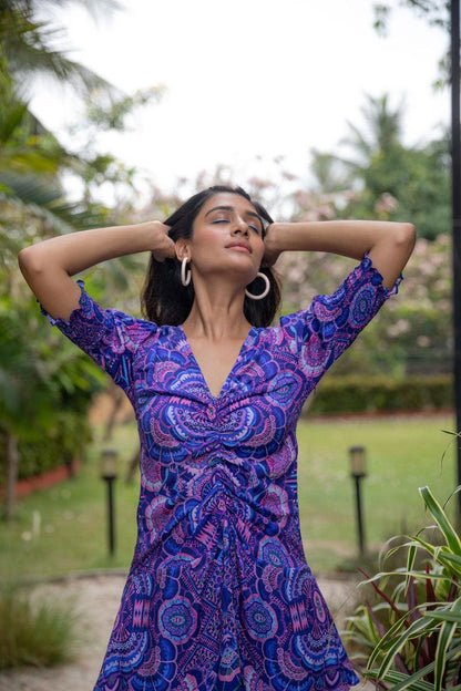 Neon Nova Short Purple Dress - Yuvani