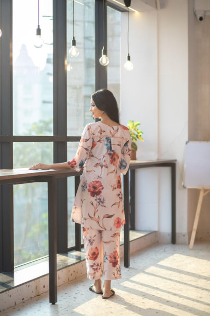 Neutral Floral Dress Set - Yuvani