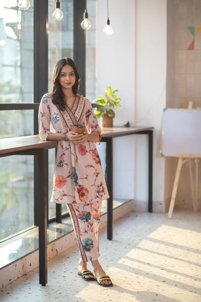 Neutral Floral Dress Set - Yuvani