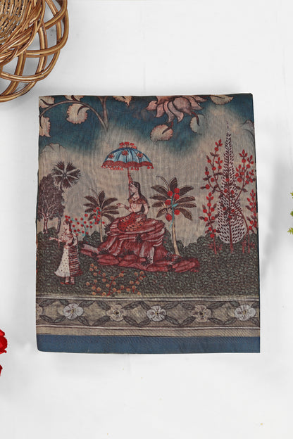 Nilshahi Chanderi Cotton Saree - Yuvani