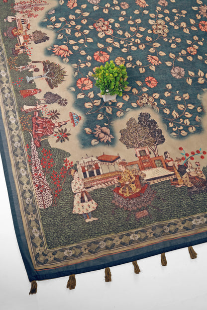 Nilshahi Chanderi Cotton Saree - Yuvani