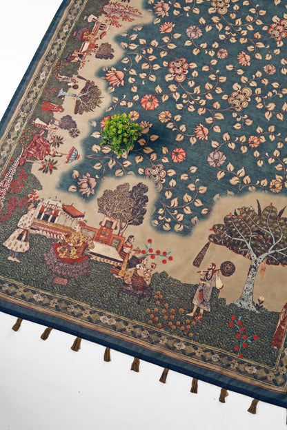 Nilshahi Chanderi Cotton Saree - Yuvani