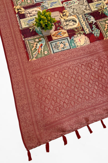 Patrika Banarasi Printed Saree - Yuvani
