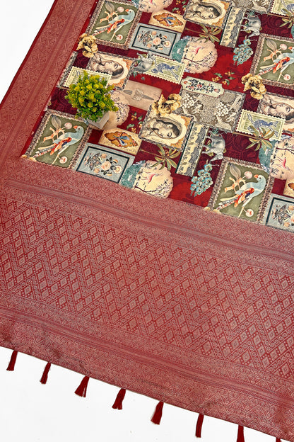 Patrika Banarasi Printed Saree - Yuvani