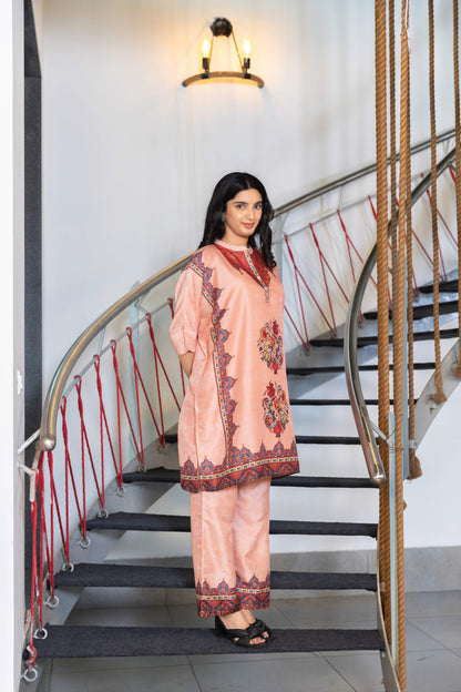 Peach Passion Kaftan Set - Yuvani
