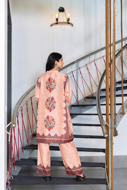 Peach Passion Kaftan Set - Yuvani