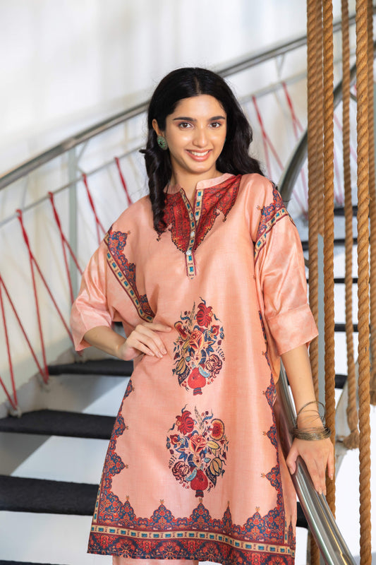 Peach Passion Kaftan Set - Yuvani