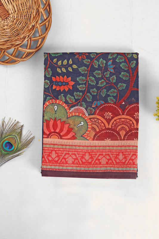 Peacock Vanam Chanderi Saree - Yuvani