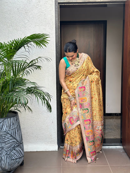 Peetambari Meenakari Jacquard Woven Saree - Yuvani