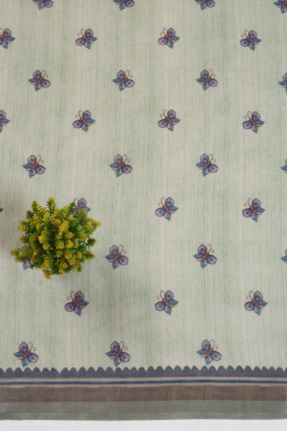 Phool Titli Linen Saree - Yuvani