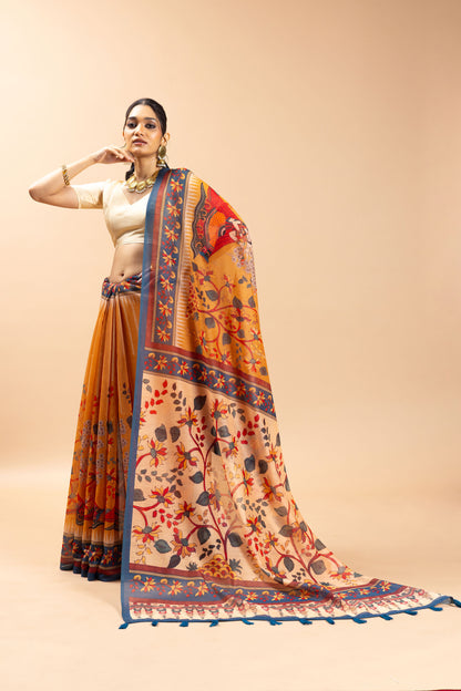Phoolwari Chanderi Cotton Saree - Yuvani