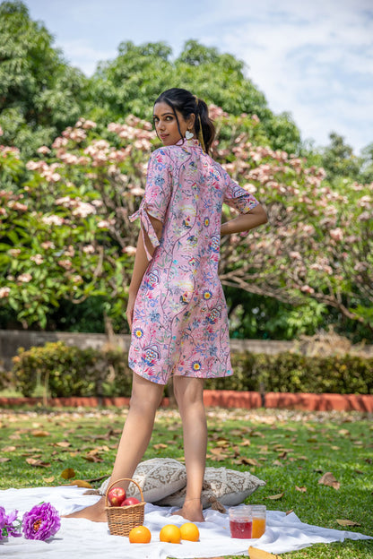 Pink Passion Floral Print Dress - Yuvani