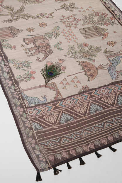 Prakriti Geet Linen Saree - Yuvani