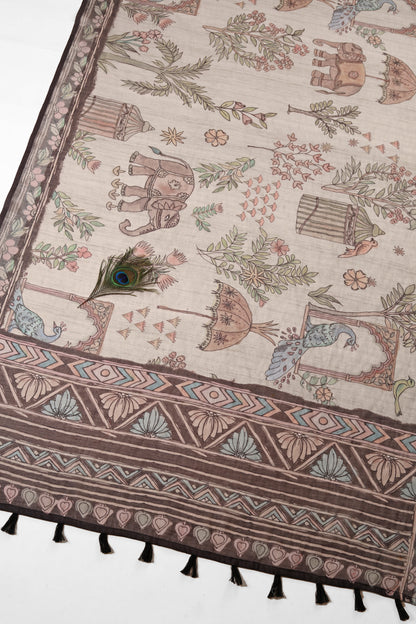 Prakriti Geet Linen Saree - Yuvani