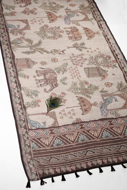 Prakriti Geet Linen Saree - Yuvani