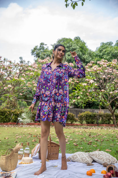 Princess Tunic Purple Dress - Yuvani