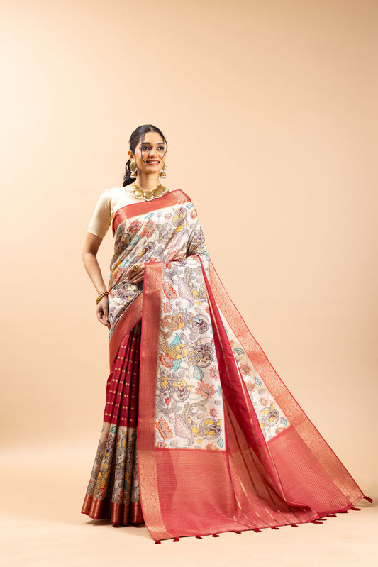 Raas Mandal Jacquard Silk Saree - Yuvani