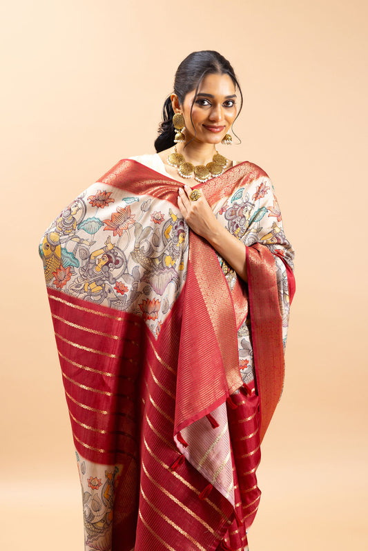 Raas Mandal Jacquard Silk Saree - Yuvani