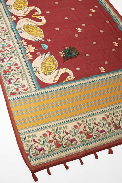 Raj-Hans Chanderi Saree - Yuvani