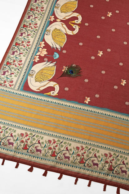 Raj-Hans Chanderi Saree - Yuvani