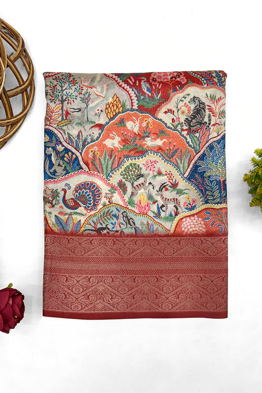 Rangrez Banarasi Printed Saree - Yuvani