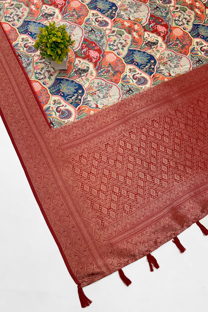 Rangrez Banarasi Printed Saree - Yuvani