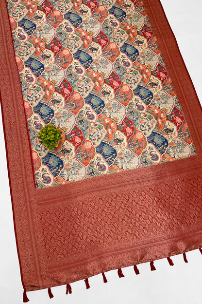 Rangrez Banarasi Printed Saree - Yuvani