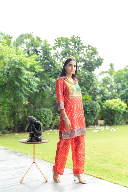 Red Fusion Coord Set - Yuvani