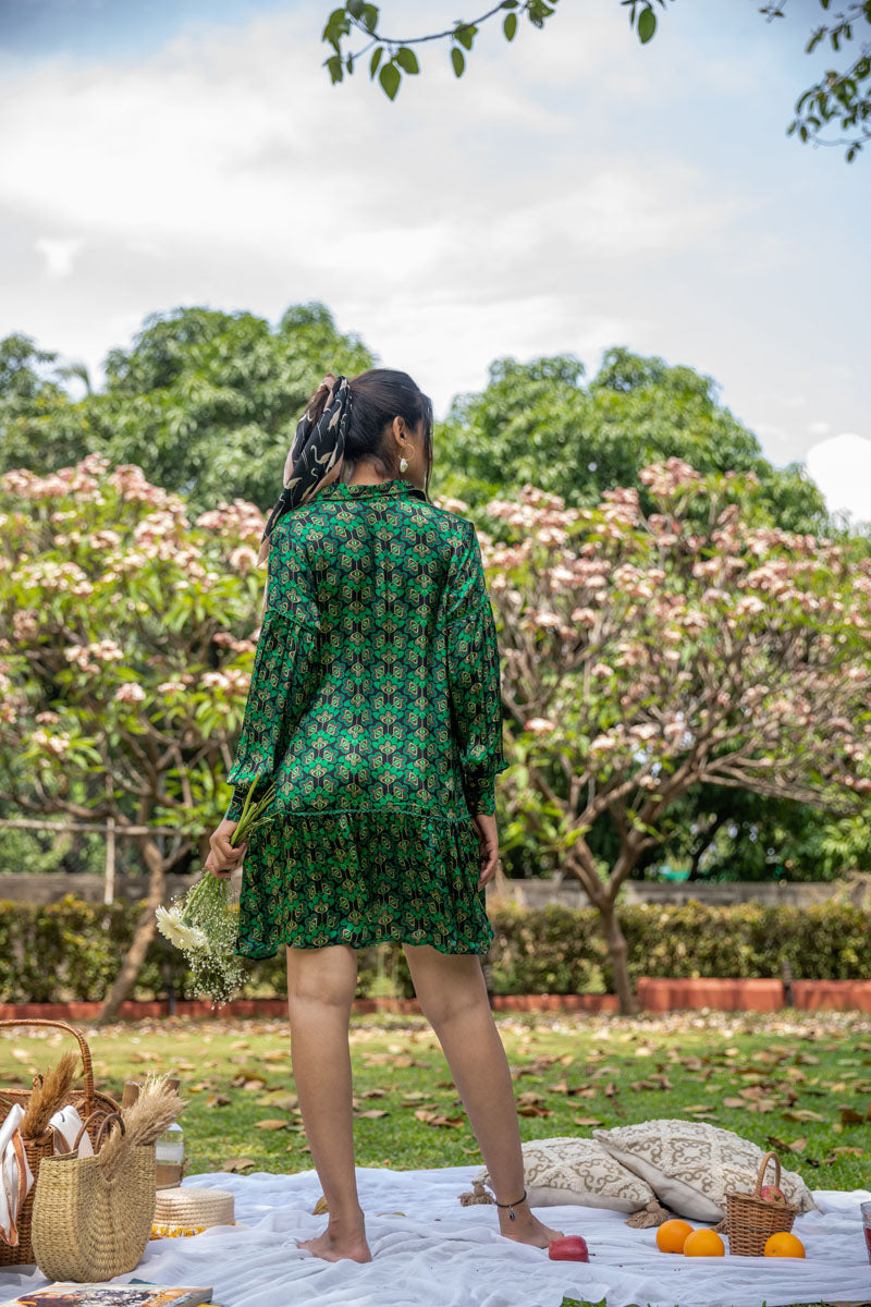 Order New Retro Revival Green Dress Online