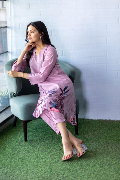 Rosewater Floral Cotton Coord Set - Yuvani