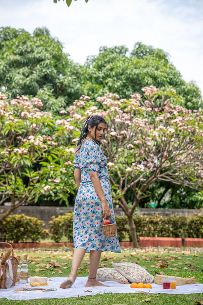 Serene Spring Sky Blue Corset Dress - Yuvani