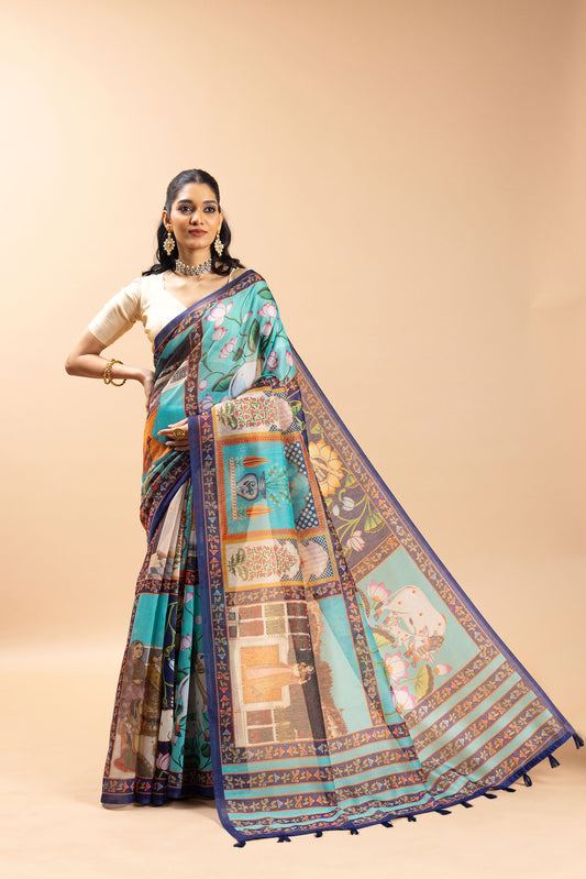 Shringar Pichwai Chanderi Saree - Yuvani