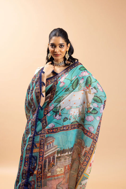 Shringar Pichwai Chanderi Saree