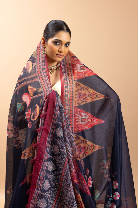 Kona Chanderi Cotton Saree