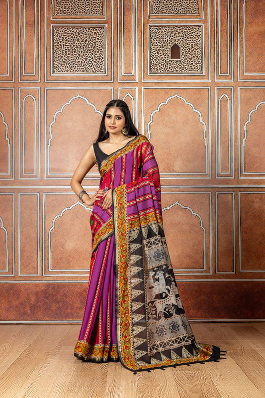 Rangrekha Rani Kalamkari Saree